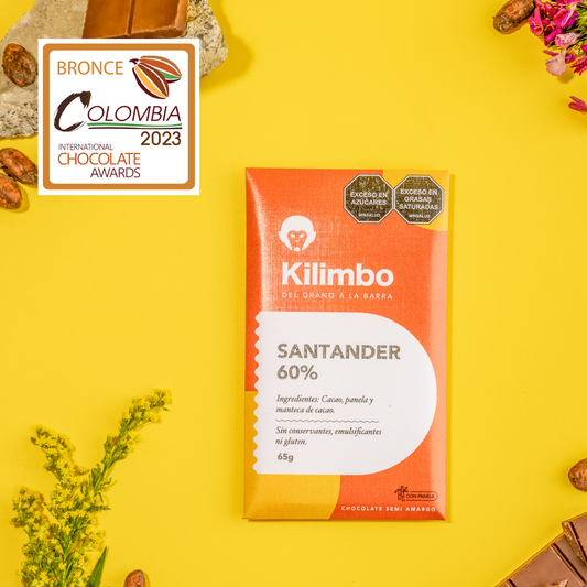 Barra de chocolate 60% cacao de Santander con panela