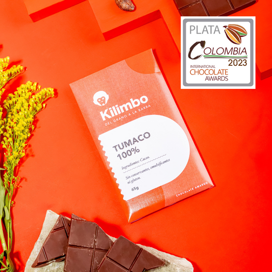 Barra de chocolate 100% cacao de Tumaco