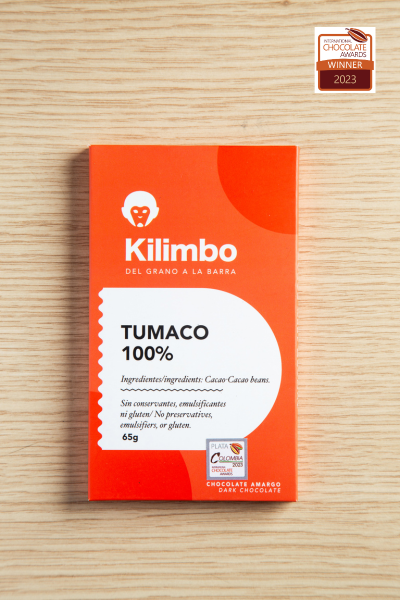 Barra de chocolate 100% cacao de Tumaco