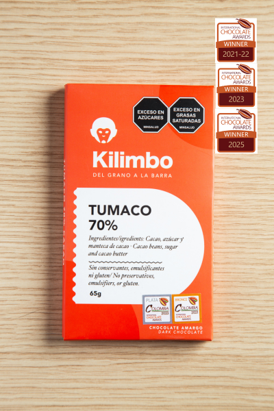 Barra de chocolate 70% cacao de Tumaco