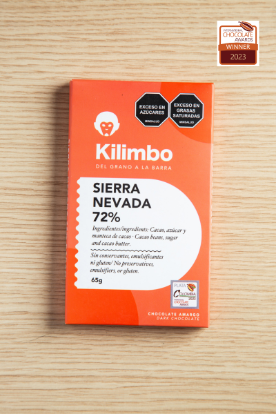 Barra de chocolate 72% cacao de Sierra Nevada