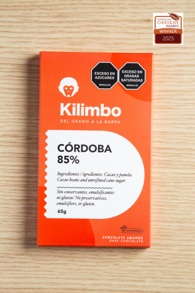 Barra de chocolate 85% cacao de Córdoba con panela